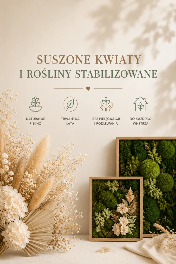 Suszone kwiaty do dekoracji